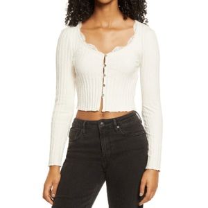 Bp Ribbed Crop Cardigan